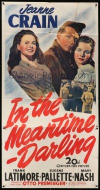 5w555 IN THE MEANTIME DARLING 3sh '44 beautiful Jeanne Crain tries to keep her husband at home!