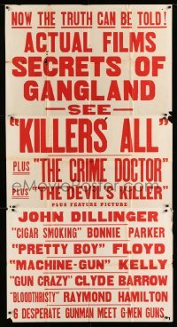5w578 KILLERS ALL/DEVIL'S KILLER 3sh '57 John Dillinger & marijuana expose, true crime triple bill!