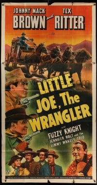5w617 LITTLE JOE, THE WRANGLER 3sh '42 Johnny Mack Brown & Tex Ritter in western action!