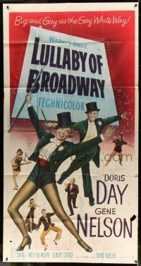 5w632 LULLABY OF BROADWAY 3sh '51 Doris Day & Gene Nelson, Big & Gay as the Gay White Way!