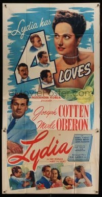 5w634 LYDIA 3sh R47 different image of pretty Merle Oberon & Joseph Cotten, she has 4 loves!