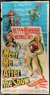 5w656 MEET ME AFTER THE SHOW 3sh '51 artwork of sexy dancer Betty Grable & top cast members!