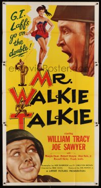 5w679 MR WALKIE TALKIE 3sh '52 William Tracy, Joe Sawyer, Margia Dean in wacky WWII comedy!