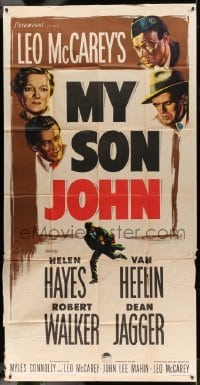 5w687 MY SON JOHN 3sh '52 art of Communist Robert Walker & top cast, directed by Leo McCarey!