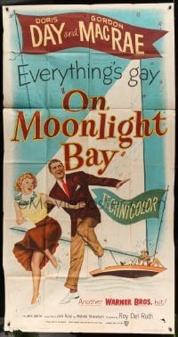 5w723 ON MOONLIGHT BAY 3sh '51 great image of singing Doris Day & Gordon MacRae on sailboat!