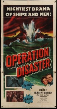 5w734 OPERATION DISASTER 3sh '51 John Mills, Richard Attenborough, mightiest drama of ships & men!
