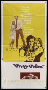 5w777 PRETTY POISON 3sh '68 cool art & photo of psycho Anthony Perkins & crazy Tuesday Weld!