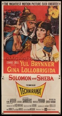 5w860 SOLOMON & SHEBA 3sh '59 art of Yul Brynner & Gina Lollobrigida, directed by King Vidor!