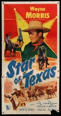 5w876 STAR OF TEXAS 3sh '53 great close up of Texas Ranger Wayne Morris holding smoking gun!