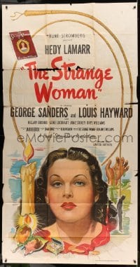 5w890 STRANGE WOMAN 3sh '46 directed by Edgar Ulmer, art of Hedy Lamarr, Ben Ames Williams!
