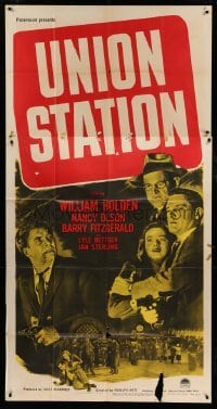 5w941 UNION STATION 3sh '50 William Holden, Nancy Olson, Barry Fitzgerald, film noir!