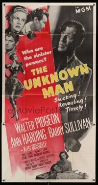 5w942 UNKNOWN MAN 3sh '51 Walter Pigeon, Ann Harding, who are the sinister powers?