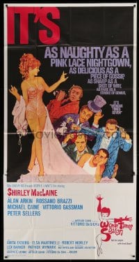 5w985 WOMAN TIMES SEVEN int'l 3sh '67 MacLaine is as naughty as a pink lace nightgown, Cassell art!