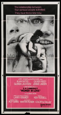 5w986 WOMEN IN LOVE int'l 3sh '70 Ken Russell, Glenda Jackson, male nude wrestling scene!