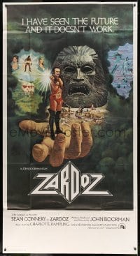 5w998 ZARDOZ int'l 3sh '74 fantasy art of Sean Connery, who has seen the future and it doesn't work!