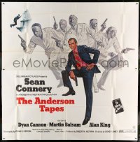 5w188 ANDERSON TAPES 6sh '71 art of Sean Connery & gang of masked robbers, Sidney Lumet!