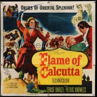 5w196 FLAME OF CALCUTTA 6sh '53 Denise Darcel lusts to kill, orgies of Oriental splendor!