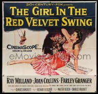 5w200 GIRL IN THE RED VELVET SWING 6sh '55 art of half-dressed Joan Collins as Evelyn Nesbitt Thaw