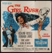 5w201 GIRL RUSH 6sh '55 sexy showgirl Rosalind Russell, Fernando Lamas & Eddie Albert in Las Vegas