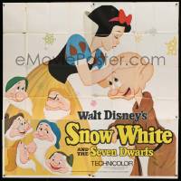 5w218 SNOW WHITE & THE SEVEN DWARFS 6sh R67 Walt Disney cartoon, different full bleed close up!
