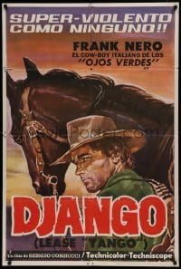5w049 DJANGO Argentinean '66 Sergio Corbucci spaghetti western, art of Franco Nero with horse!