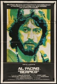 5w065 SERPICO Argentinean '74 great image of undercover cop Al Pacino, Sidney Lumet crime classic!