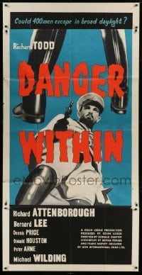5w023 DANGER WITHIN English 3sh '59 could 400 men escape in broad daylight during World War II!
