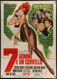 5w116 CRIMINAL AFFAIR Italian 1p '69 Sette uomini e un cervello, Franco art of sexy Ann-Margret!