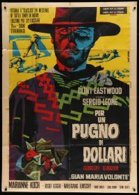5w123 FISTFUL OF DOLLARS Italian 1p R65 Sergio Leone, best Papuzza art of Clint Eastwood!
