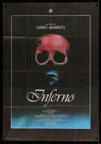5w136 INFERNO Italian 1p '80 Dario Argento horror, really cool skull & bleeding mouth image!