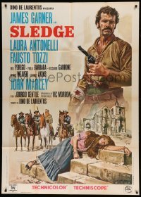 5w149 MAN CALLED SLEDGE Italian 1p '70 Mos spaghetti western art of James Garner & Antonelli!