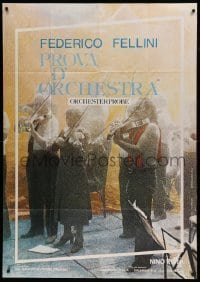 5w156 ORCHESTRA REHEARSAL Italian 1p '79 Federico Fellini's Prova d'orchestra, image of violinists!