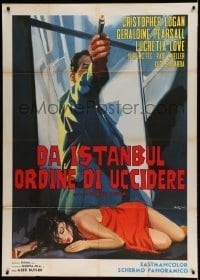 5w157 ORDERS TO KILL- FROM ISTANBUL Italian 1p '65 Serafini art of spy w/gun over near-naked woman!