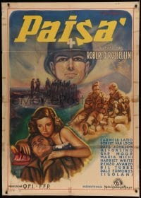 5w159 PAISAN Italian 1p '46 Rossellini, Mancinelli art of US soldiers & Italians post WWII, rare!
