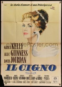 5w176 SWAN Italian 1p '56 wonderful different Ercole Brini art of beautiful Grace Kelly, rare!