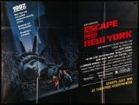 5w011 ESCAPE FROM NEW YORK subway poster '81 Carpenter, art of decapitated Lady Liberty by Jackson!