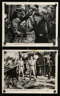 5x619 JUNGLE MAN-EATERS 5 8x10 stills '54 Johnny Weissmuller fighting cannibals, w/ Karin Booth!