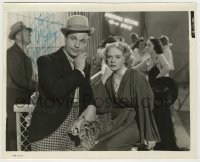 5y290 ALICE FAYE signed 8x10 still '37 great close up backstage with Dick Powell in On the Avenue!