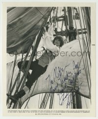 5y292 ANDREW STEVENS signed 8x10 still '78 great image climbing ship's rigging in The Bastard!