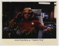 5y262 ARON EISENBERG signed color 8x10 publicity still '90s he's Captain Nog in TV's Star Trek: DS9