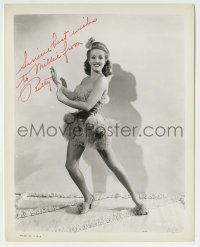 5y307 BETTY GRABLE signed 8x10 still '41 in sexy showgirl outfit from A Yank in the R.A.F.!