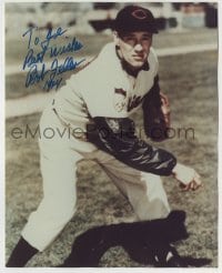 5y599 BOB FELLER signed color 8x10 REPRO still '84 the Cleveland Indians baseball Hall of Famer!