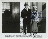 5y311 BONNIE & CLYDE signed 8.25x10 still '67 by BOTH Warren Beatty AND Faye Funaway, great scene!