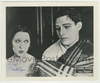 5y741 CARMEL MYERS signed 8.25x10 REPRO still '70s close up with Rudolph Valentino in All Night!