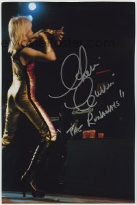 5y197 CHERIE CURRIE signed color 8x12 REPRO still '80s the Runaways lead singer performing on stage!