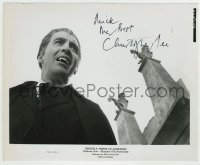 5y323 CHRISTOPHER LEE signed 8.25x10 still '66 c/u as the vampire in Dracula: Prince of Darkness!