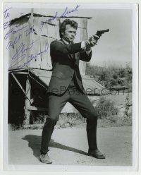 5y324 CLINT EASTWOOD signed 8x10 still '71 great intense scene with gun from Dirty Harry!