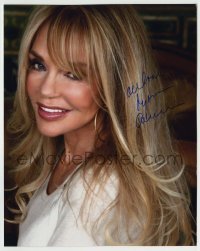 5y619 DYAN CANNON signed color 8x10 REPRO still '90s the sexy blonde star smiling w/ hoop earrings!