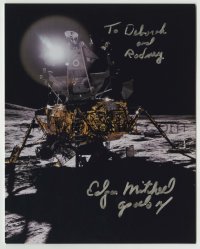 5y199 ED MITCHELL signed color 8x10 REPRO still '00 the NASA astronaut lunar module pilot!