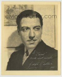 5y399 JOSEPH CALLEIA signed deluxe 8x10 still '37 great portrait of the Maltese actor in suit & tie!